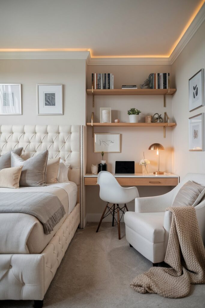 Multi-Functional Bedroom with a Desk or Reading Nook