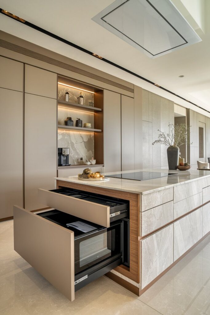 Kitchen Island with Hidden Appliances