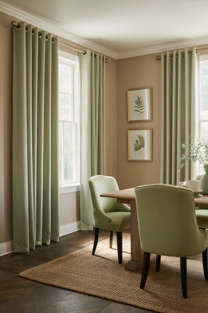 Curtains That Match the Sofa or Accent Chairs