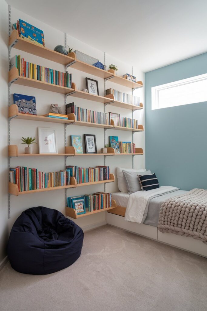 Wall-Mounted Bookshelves for Small Rooms