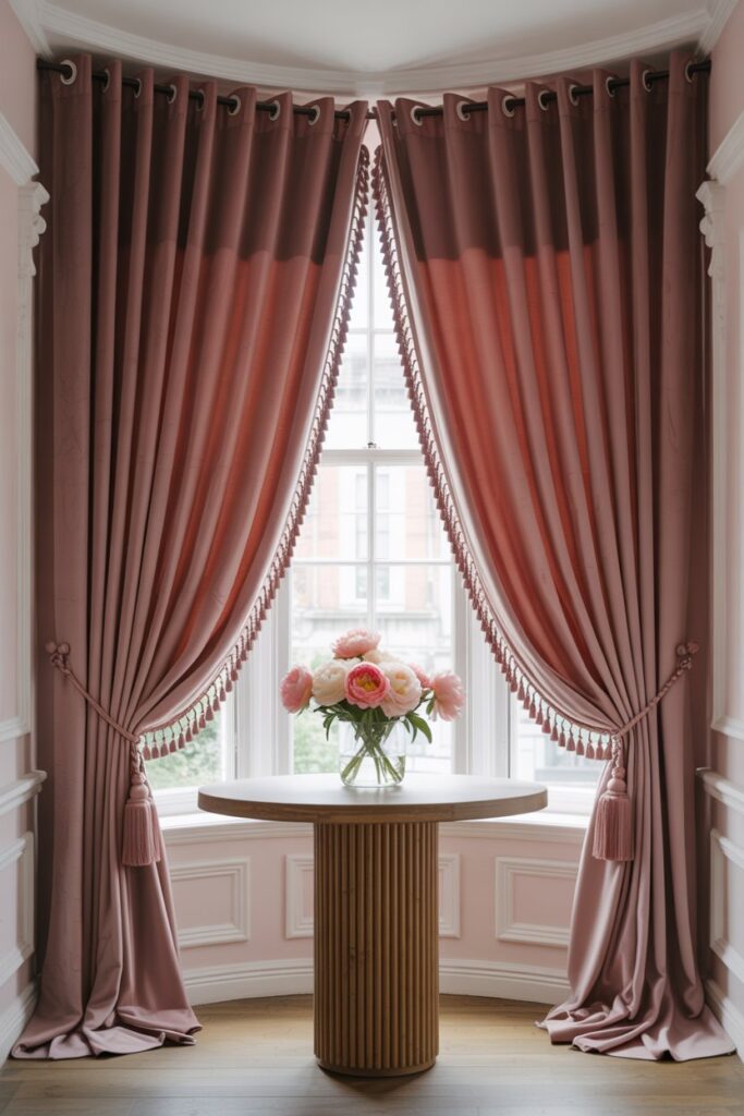 Curtains Framing a Bay Window