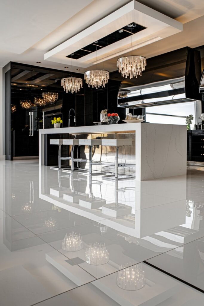 High-Gloss Kitchen Flooring