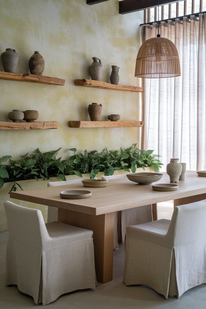Japandi Dining Room with Natural Materials
