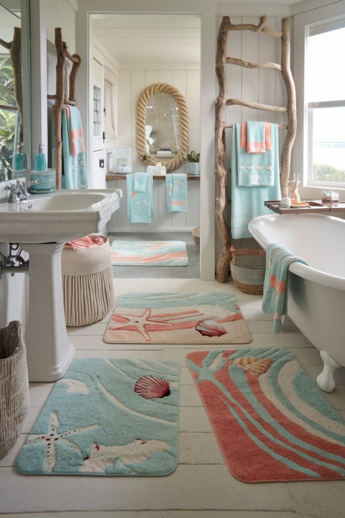 Beach-Inspired Bathroom Mats and Rugs