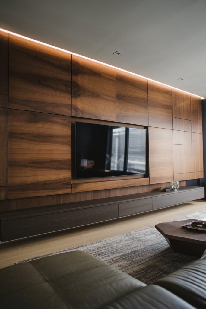 Ceiling-to-Floor Wood Paneling