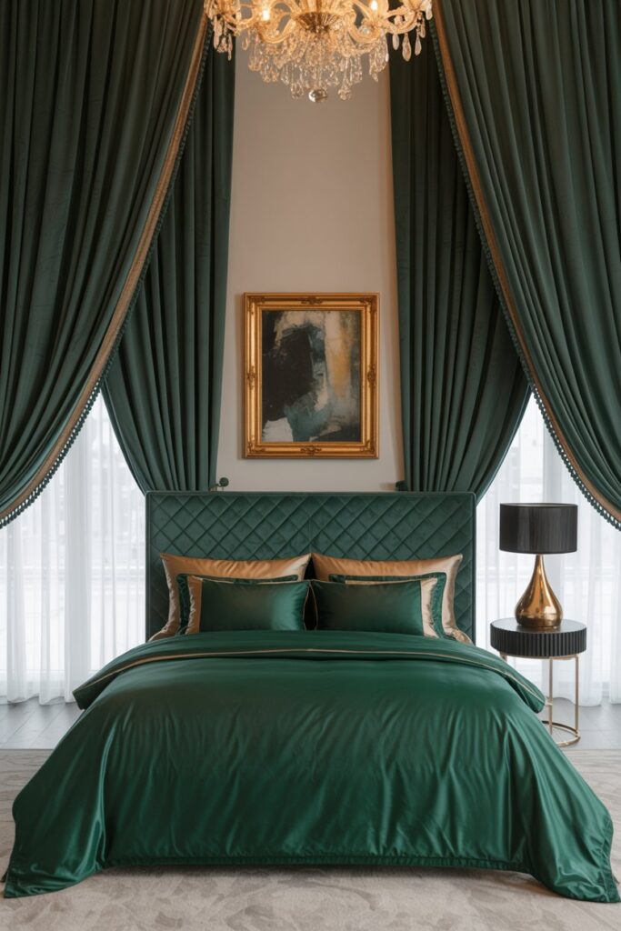 Emerald Green Curtains and Bedding