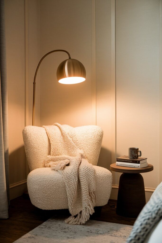 Reading Corner with Accent Chair and Floor Lamp
