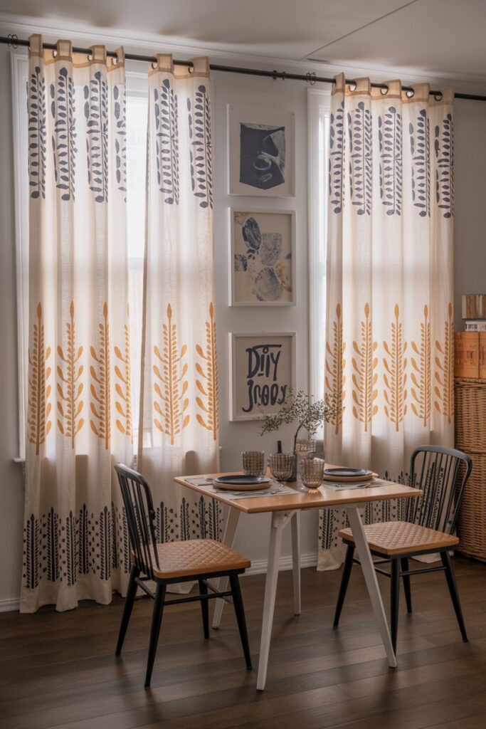DIY Painted or Stenciled Curtains for a Personal Touch