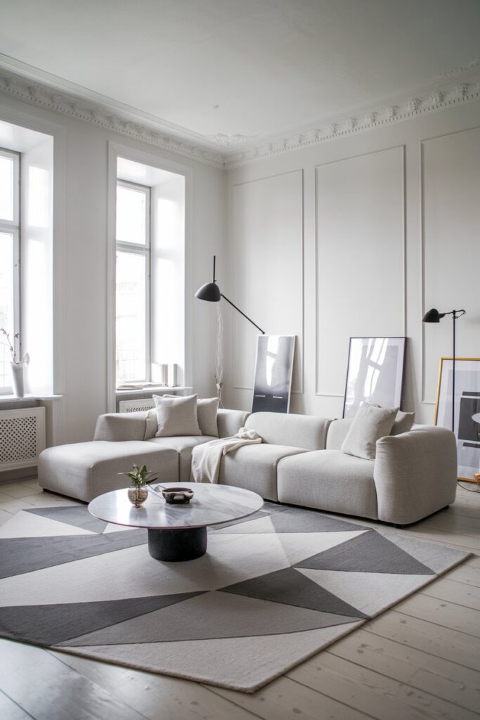 Grey and White Living Room for a Clean, Minimalist Style