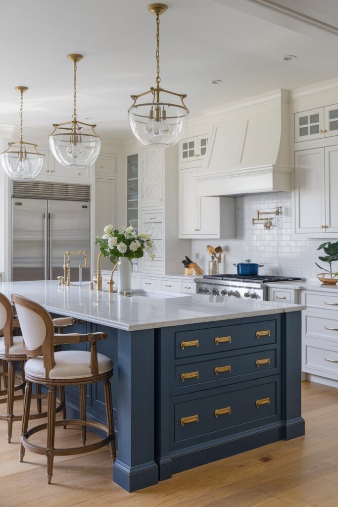 Two-Tone Kitchen Island Design