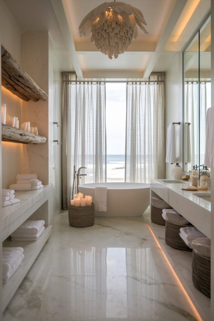Luxurious Spa-Like Coastal Bathroom Retreat
