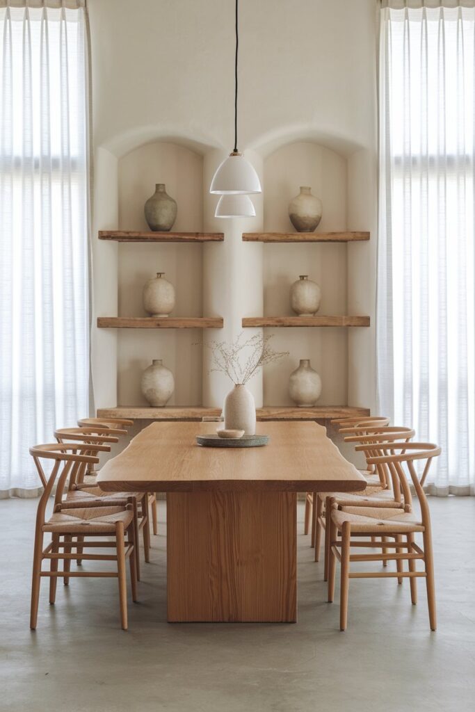 Japandi Dining Room with Balanced Symmetry