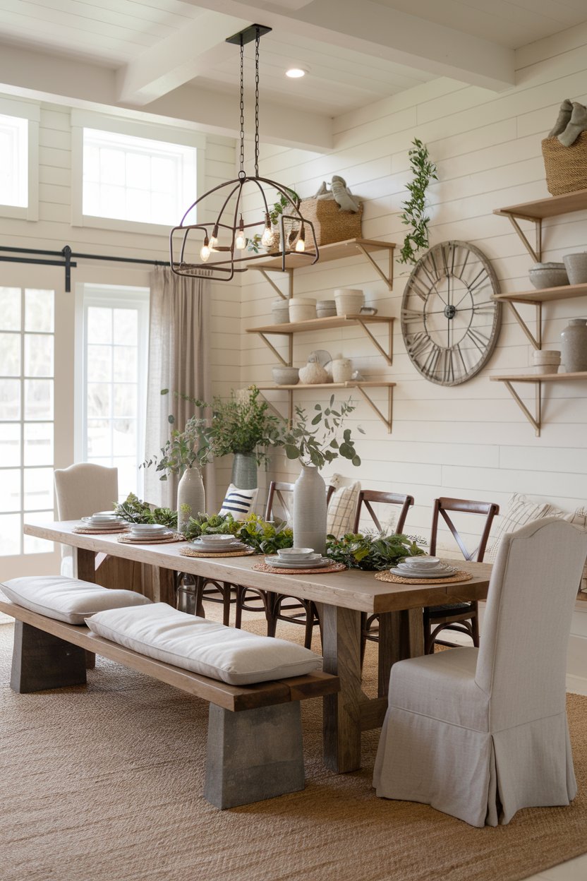 30 Farmhouse Dining Room Ideas That Blend Rustic Charm and Modern Style