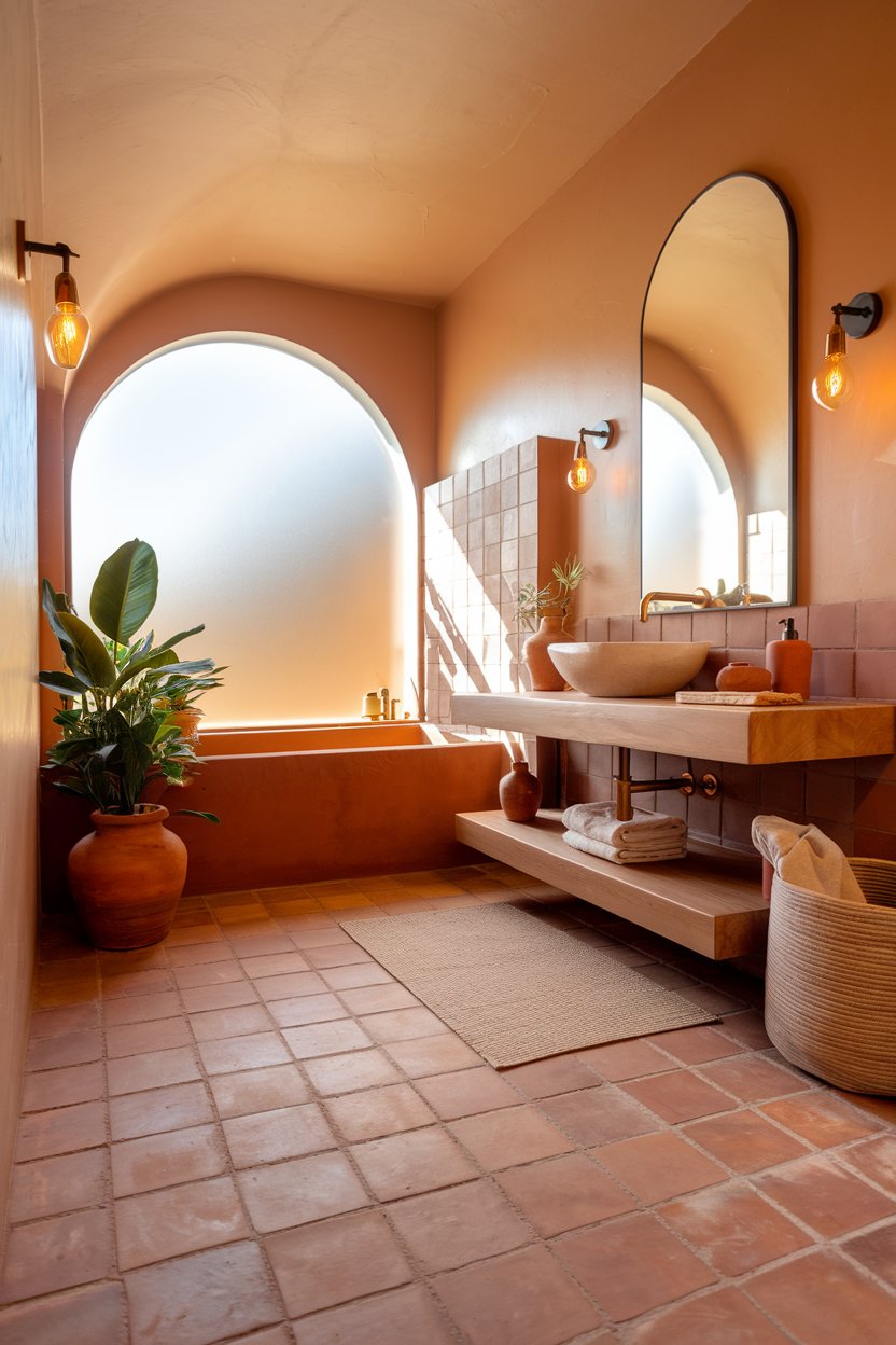 30 Terracotta Bathroom Ideas to Warm Up Your Space with Earthy Charm