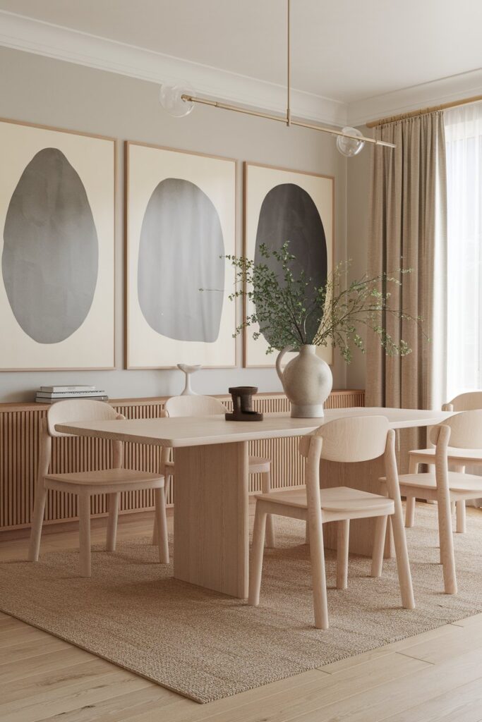 Japandi Dining Room with Scandinavian Chairs