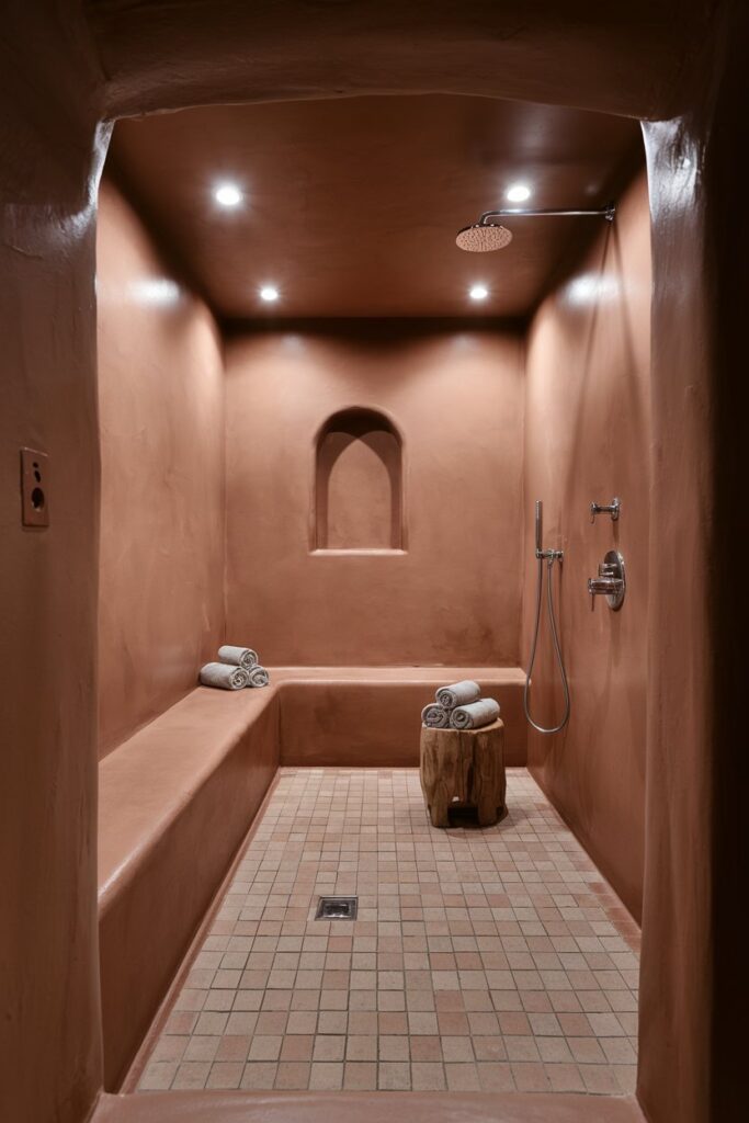 Terracotta-Themed Wet Room