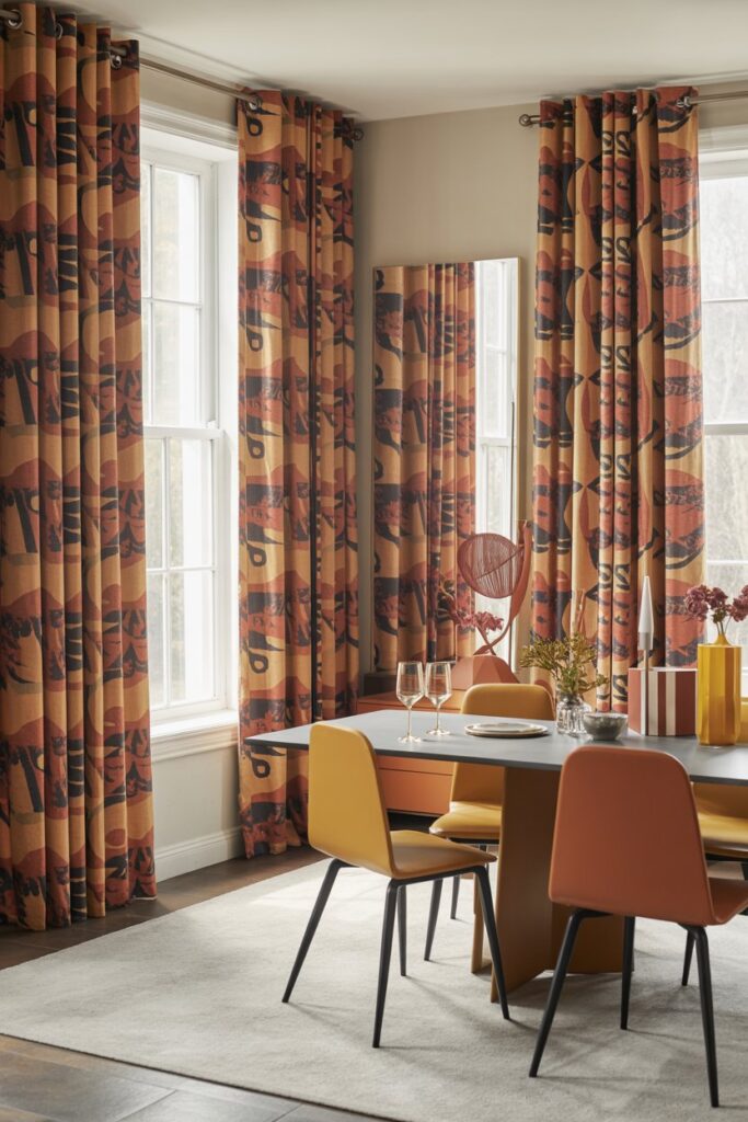 Patterned Curtains to Create Visual Interest