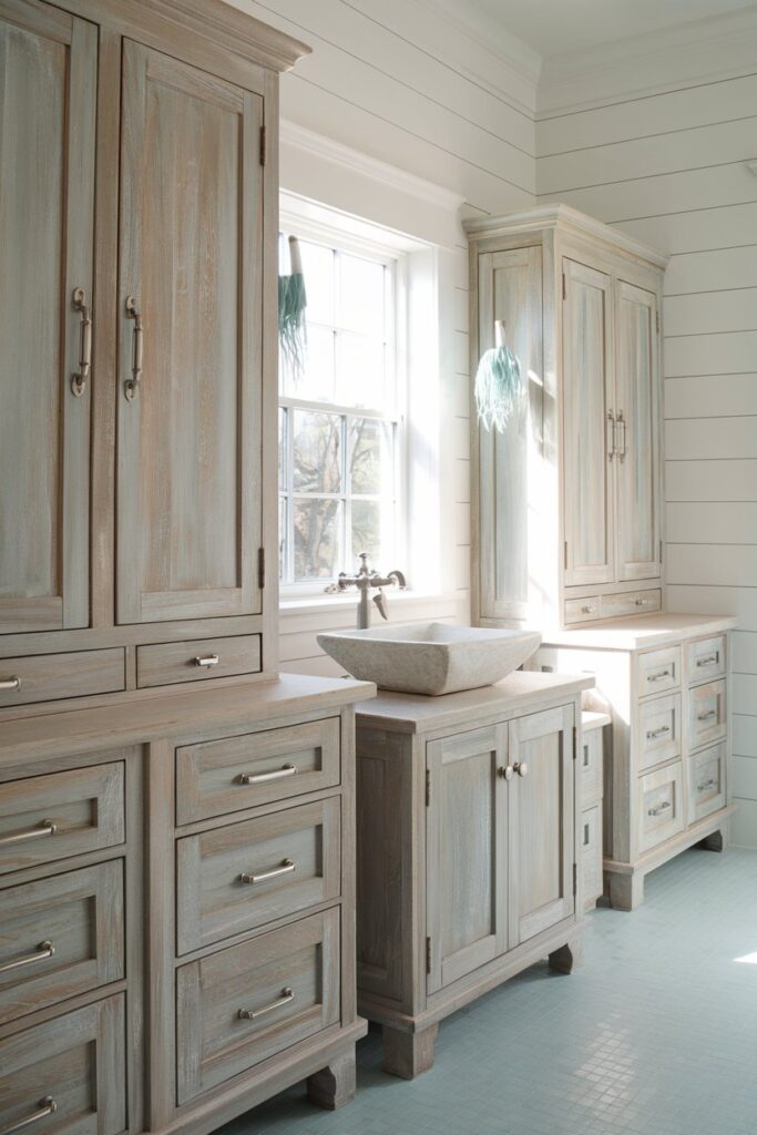 Weathered Wood Vanities and Cabinets