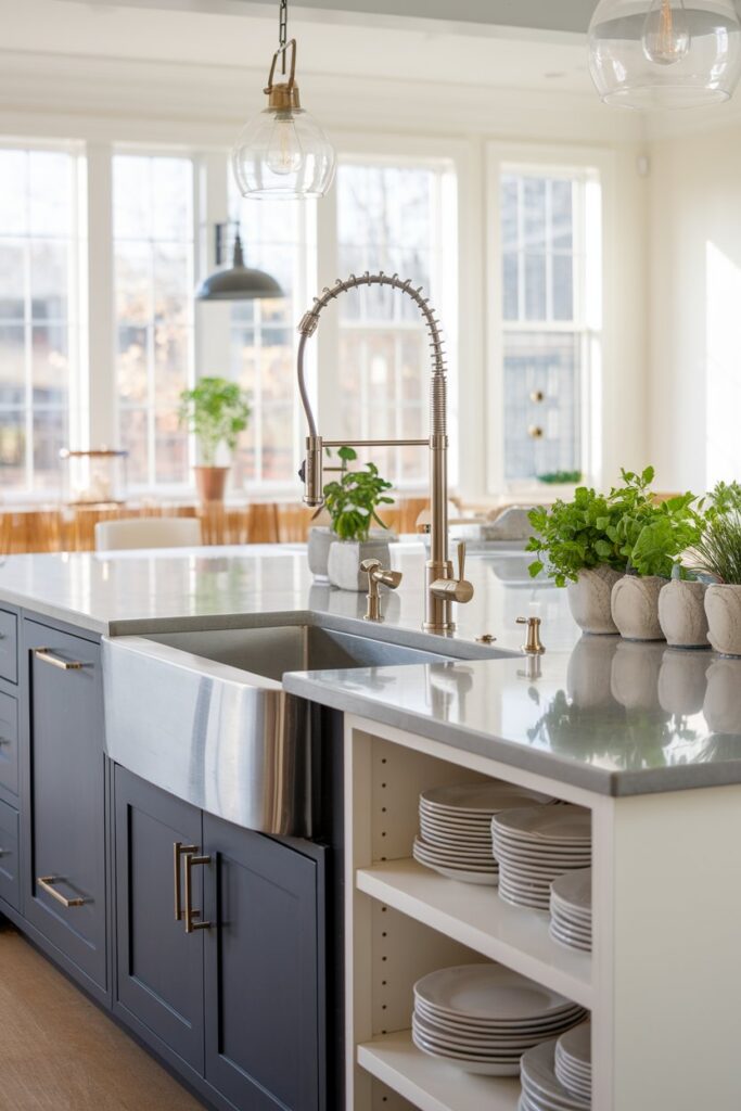 Kitchen Island with Built-In Sink