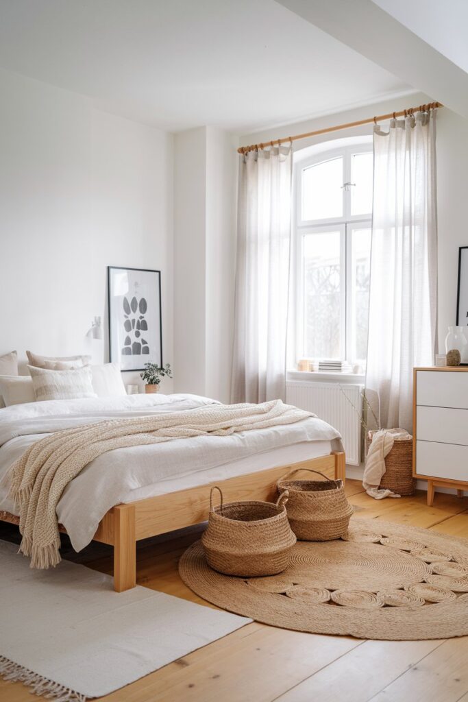 Scandinavian-Inspired Bedroom with Light Wood Accents