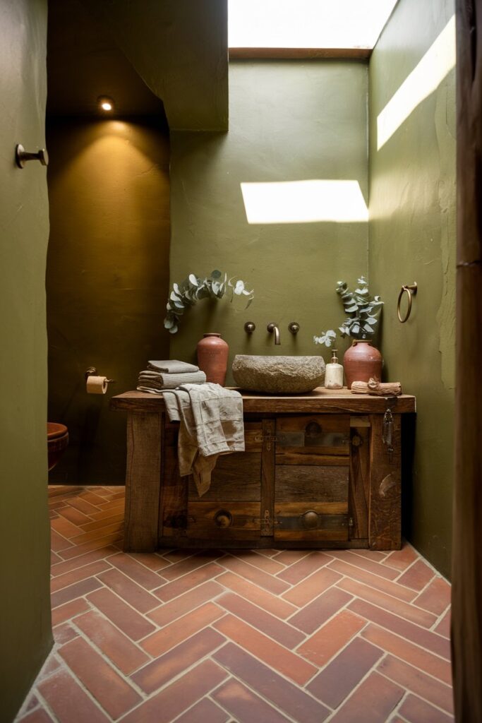 Terracotta and Olive Green Earthy Tones