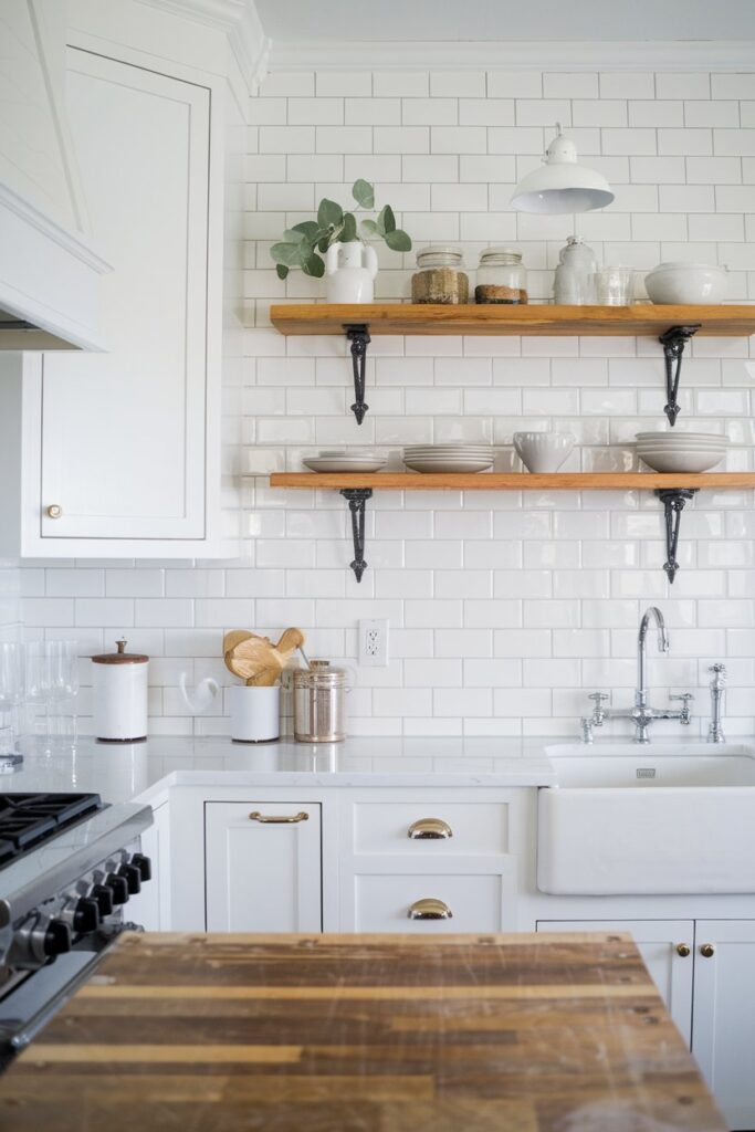 White Kitchen with Black Hardware for Contrast