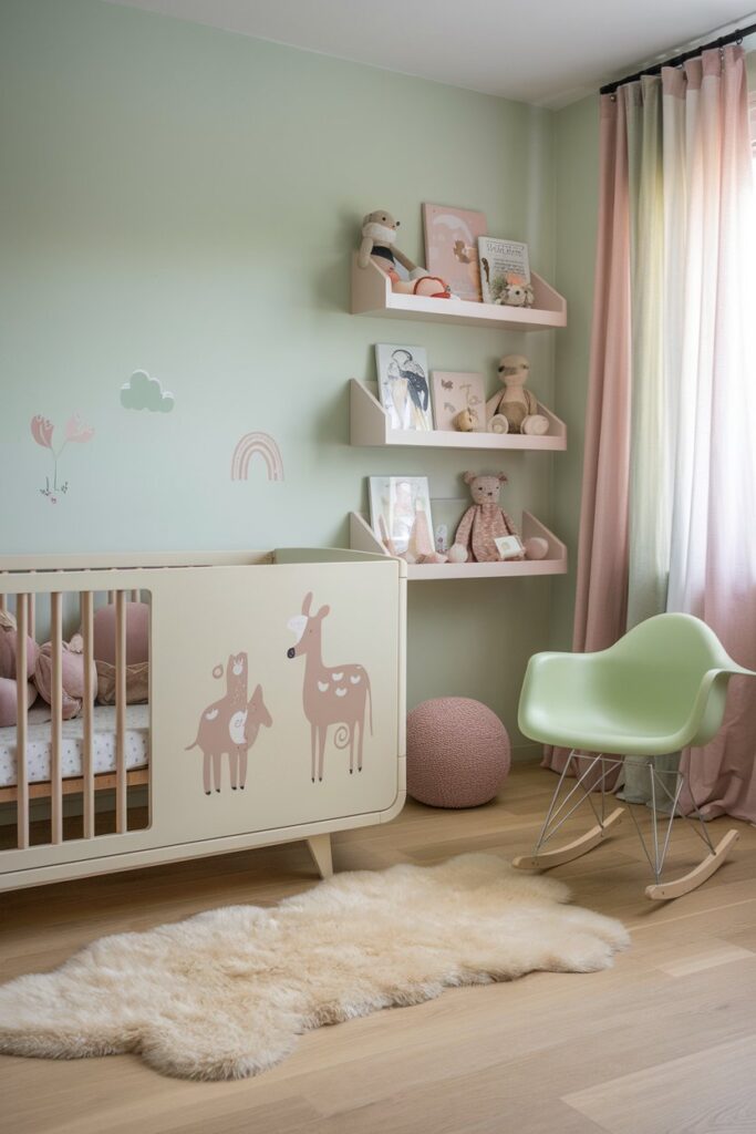 Pastel Green Nursery Bedroom