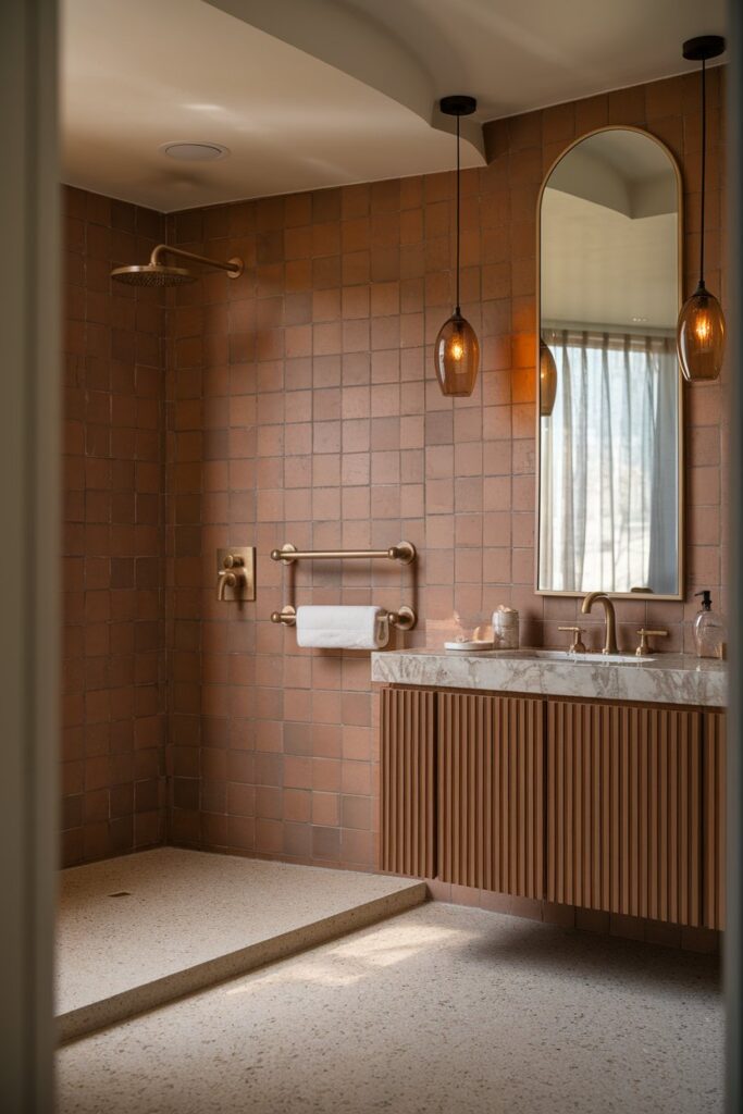 Terracotta with Brass or Gold Fixtures