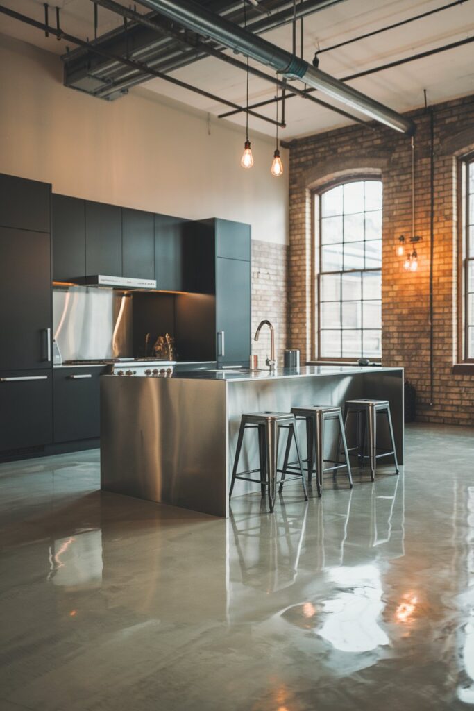 Polished Concrete Kitchen Flooring