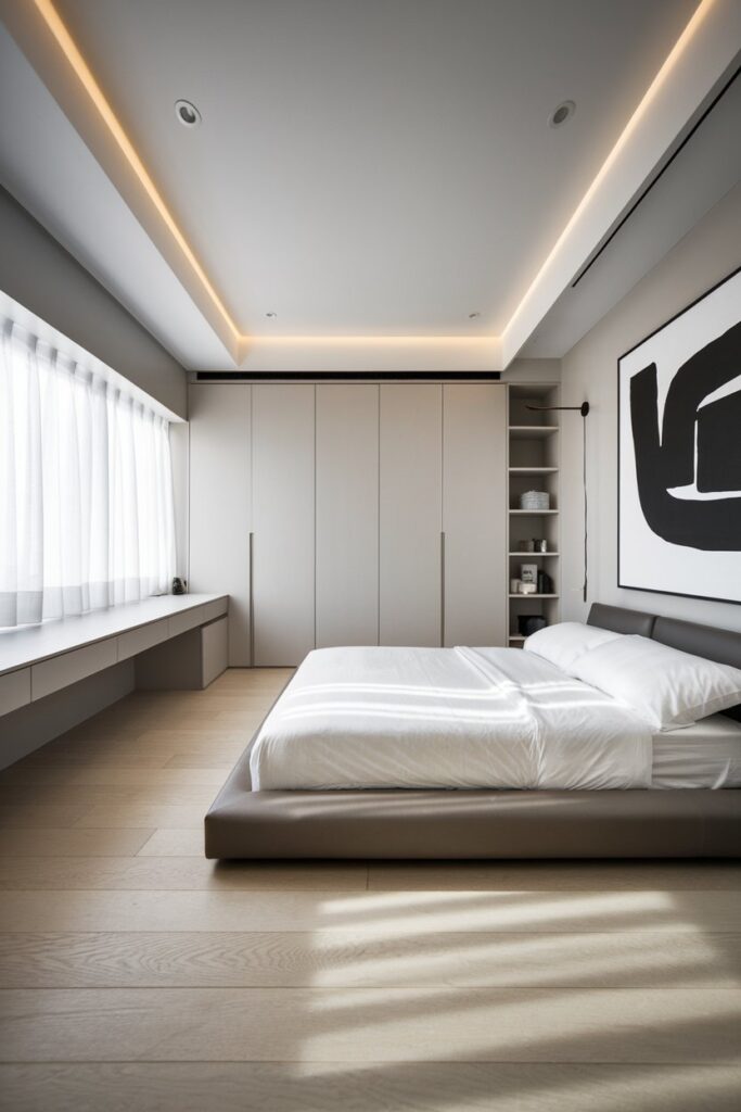 Minimalist Teen Boy Bedroom with Clean Lines