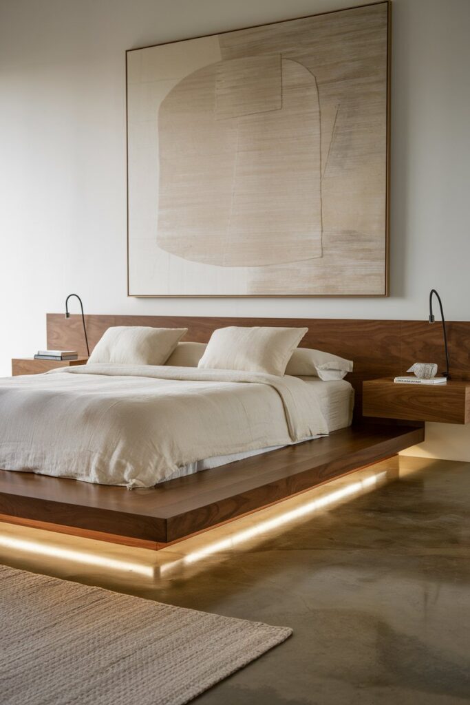 Low-Profile Platform Bed with Sleek Styling