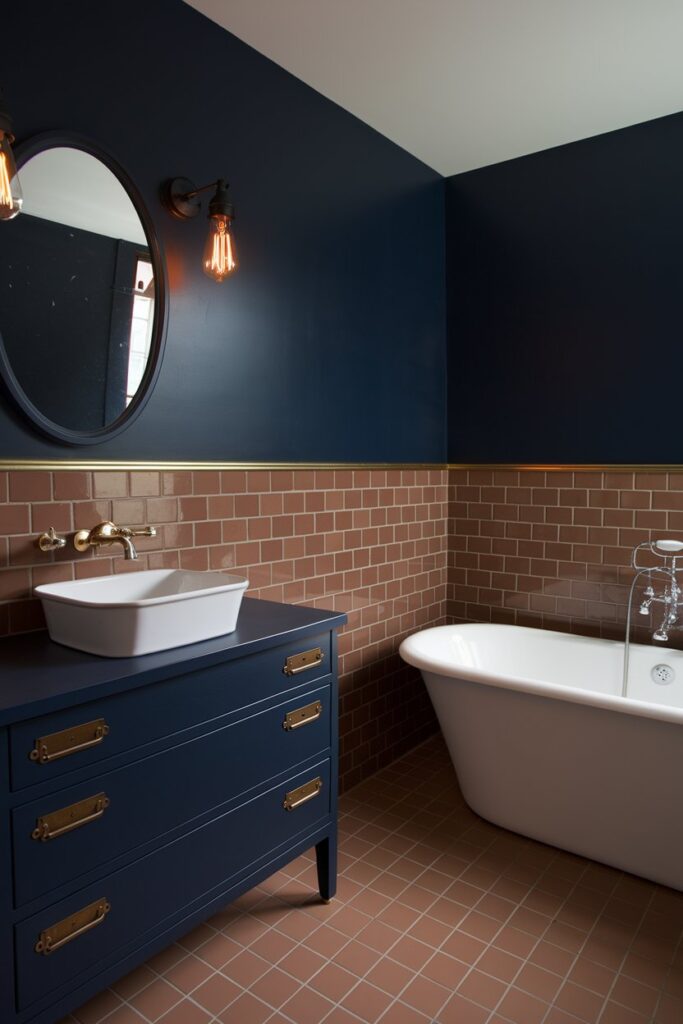 Terracotta and Navy Blue Contrast