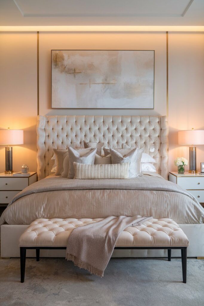 Statement Beds with Upholstered Headboards