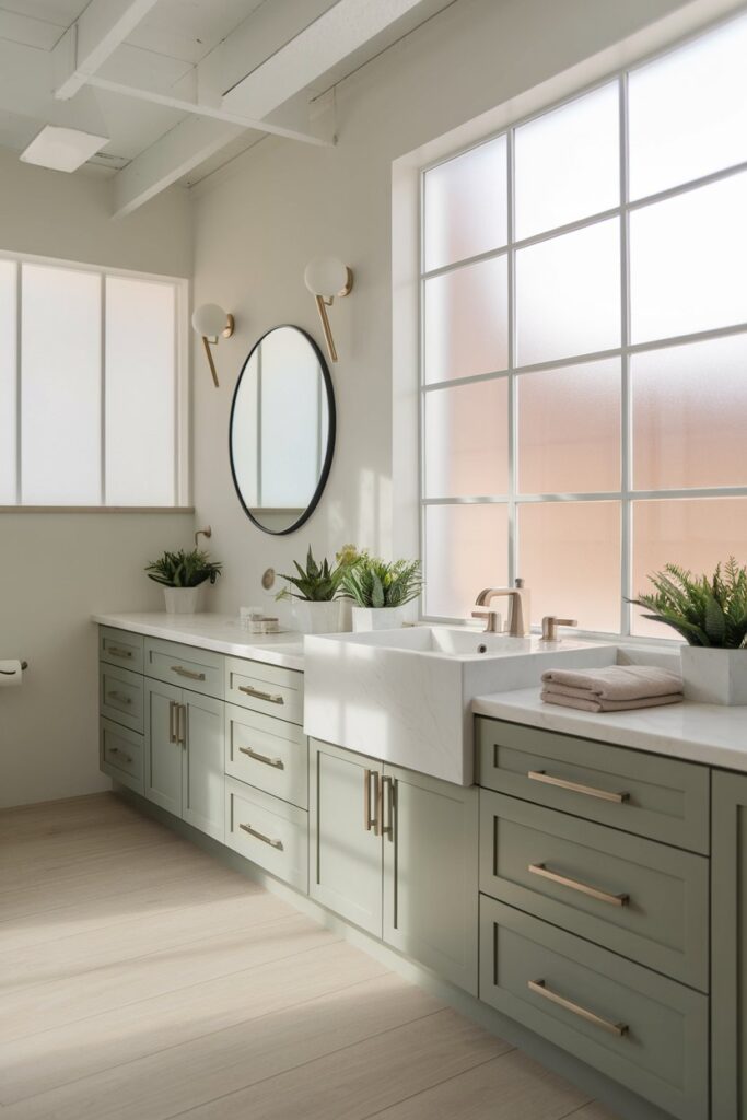 Sage Green Vanity Cabinets