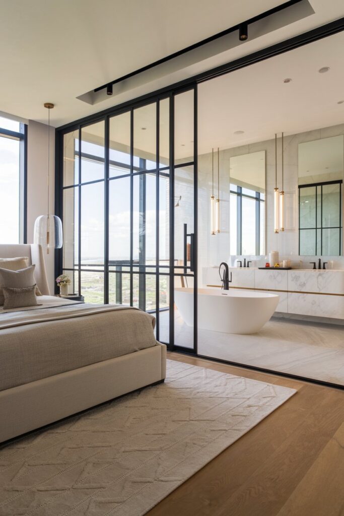 Open-Plan Bedroom with Ensuite Bathroom