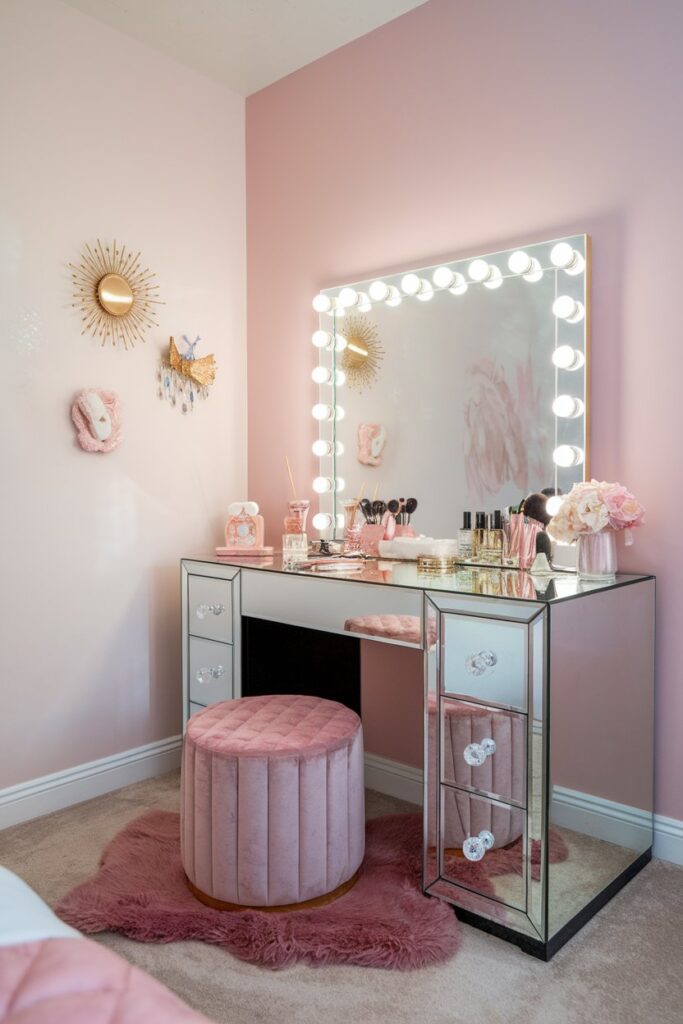 Girly Glam Vanity Area