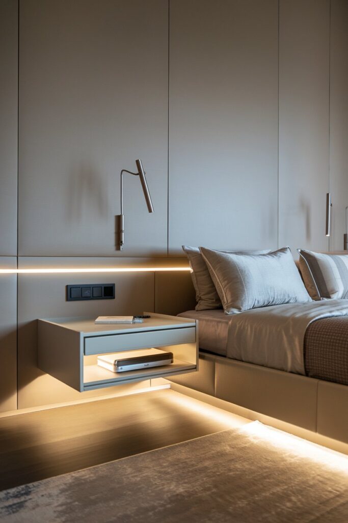 Minimalist Nightstands with Built-In Tech