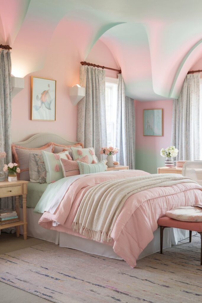 Pastel-Toned Guest Bedroom