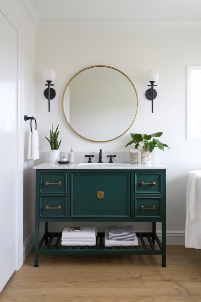 Green Freestanding Vanity