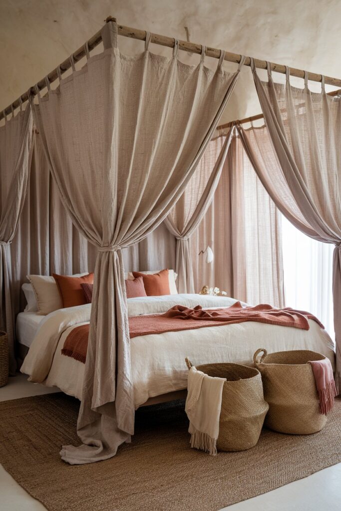 Canopy Beds with Earthy Fabrics