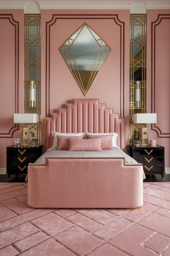 Art Deco Pink Bedroom