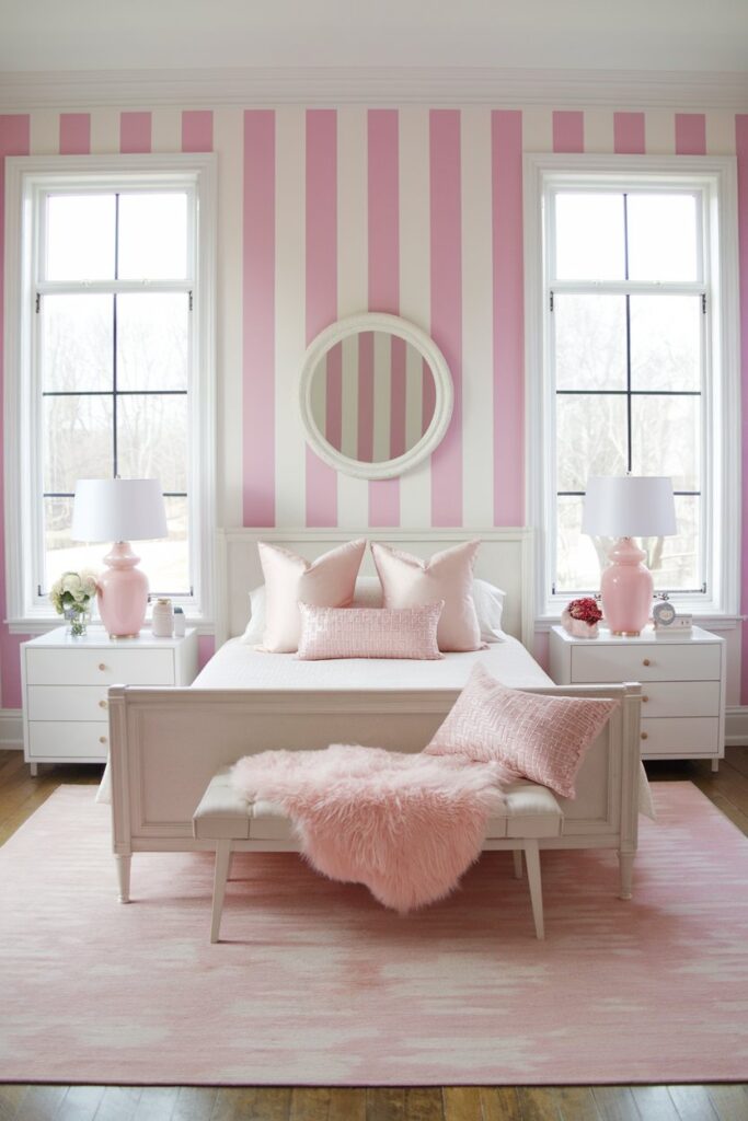 Pink & White Striped Walls