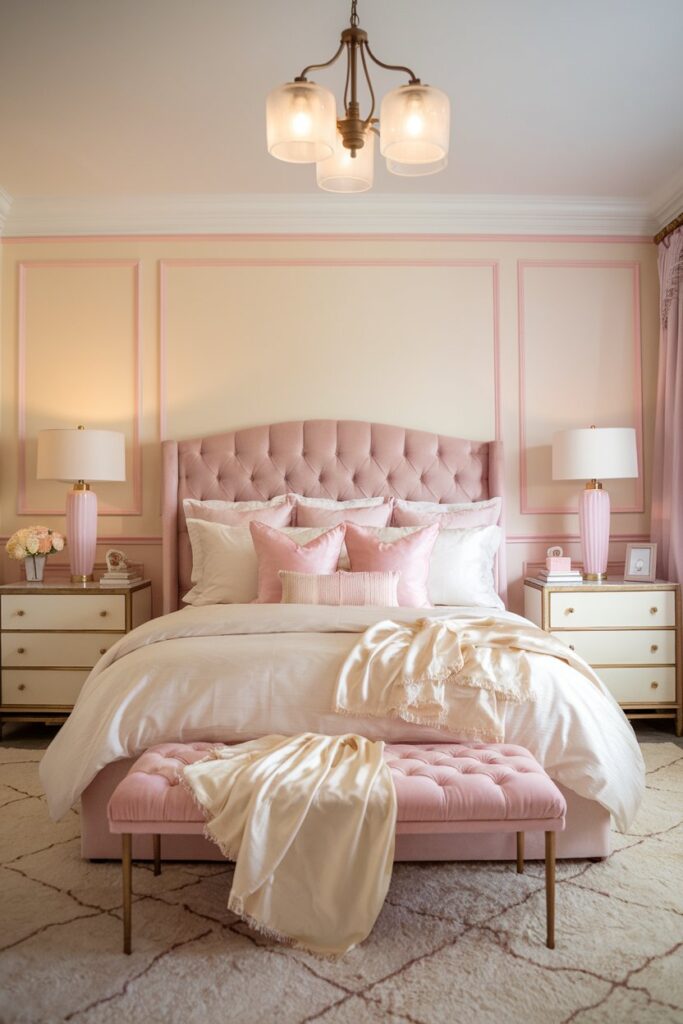 Dreamy Pink & Cream Bedroom
