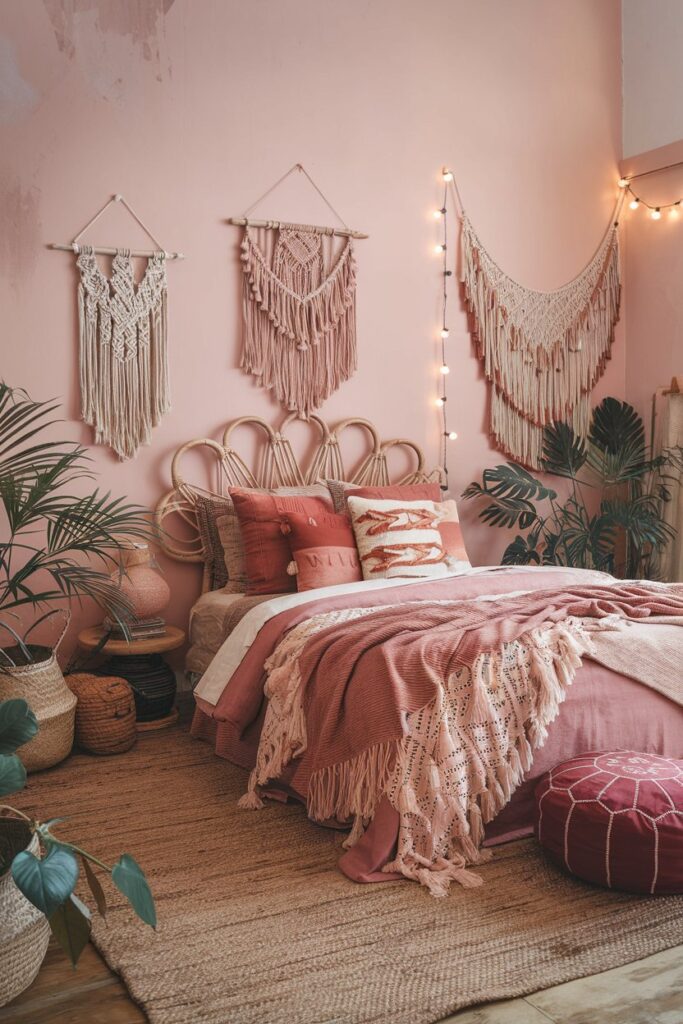 Boho Chic Pink Bedroom