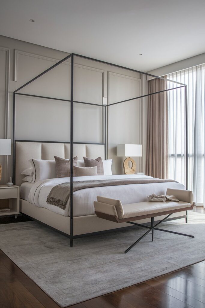 Modern Four-Poster Beds with Sleek Frames