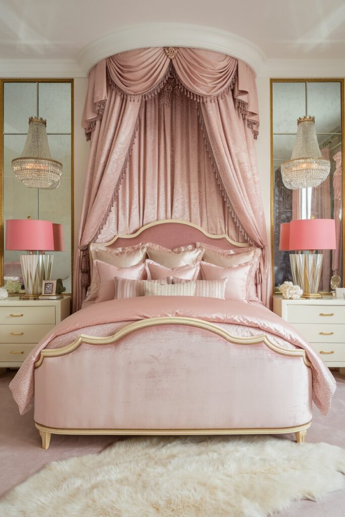 Glam Pink & Gold Bedroom