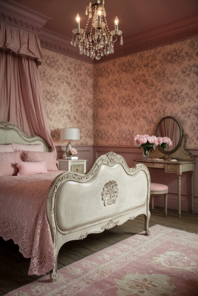 Vintage Pink Bedroom Design
