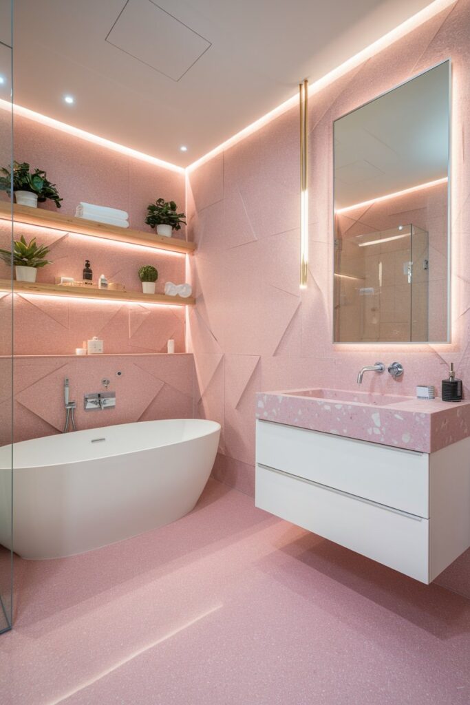 Pink Terrazzo Bathroom Design