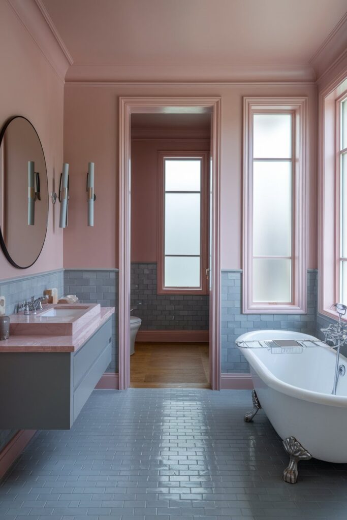 Pink and Gray Bathroom Balance