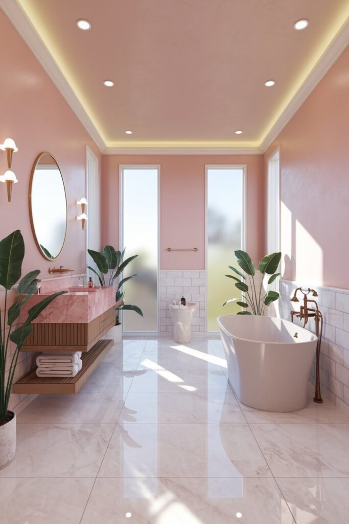 Soft Pink Spa-Inspired Bathroom
